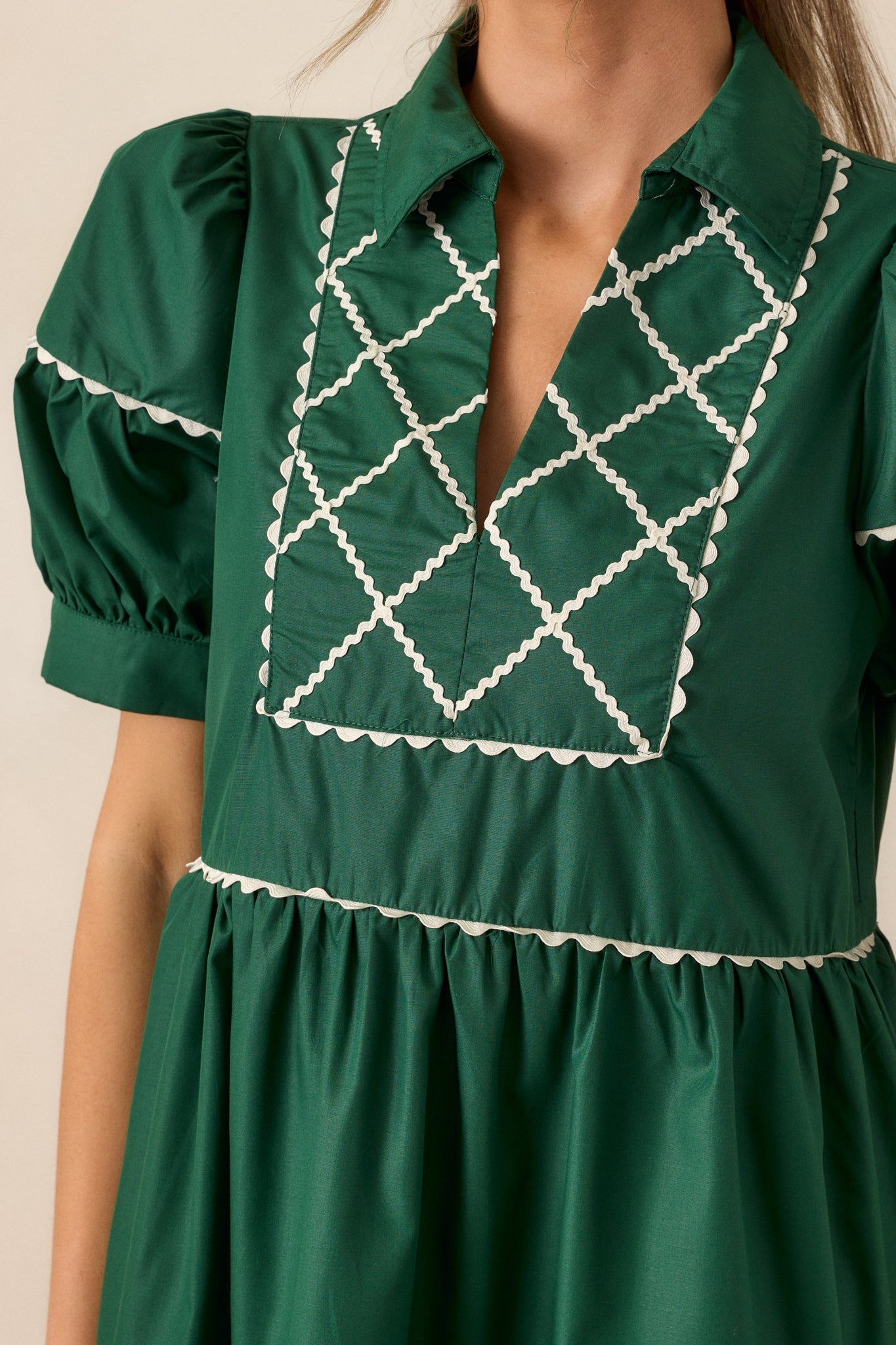 Now Or Never Emerald Puff Sleeve Mini Dress