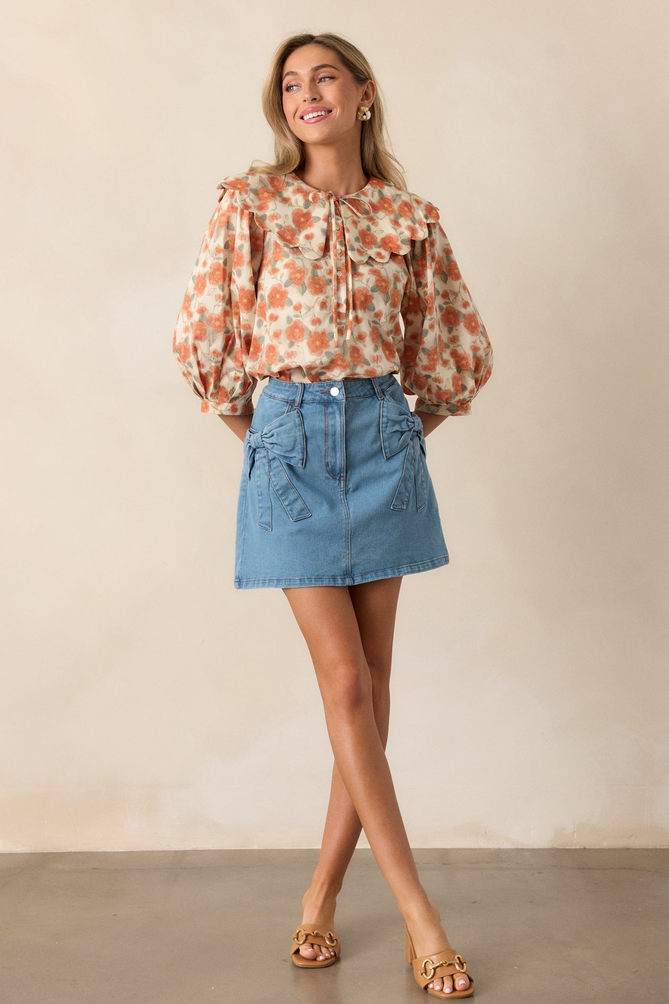 Feel The Rush Light Wash Denim Mini Skirt