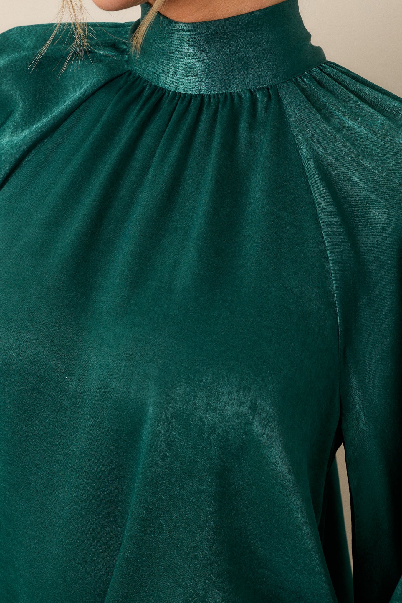 World Class Emerald Green Bow Tie Blouse