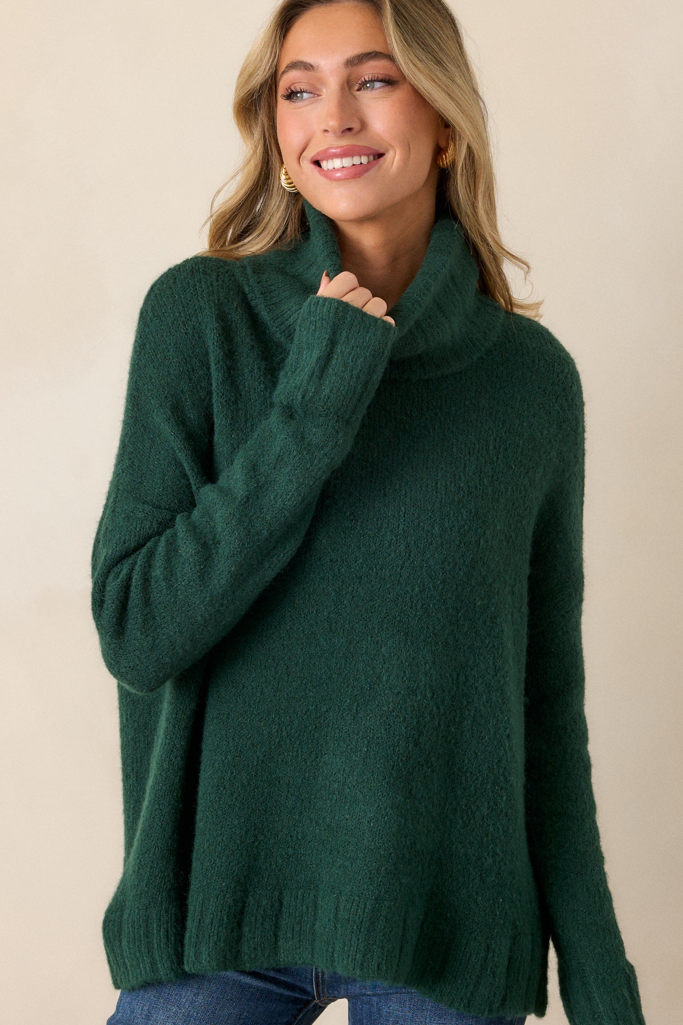 Say Anything Hunter Green Sweater