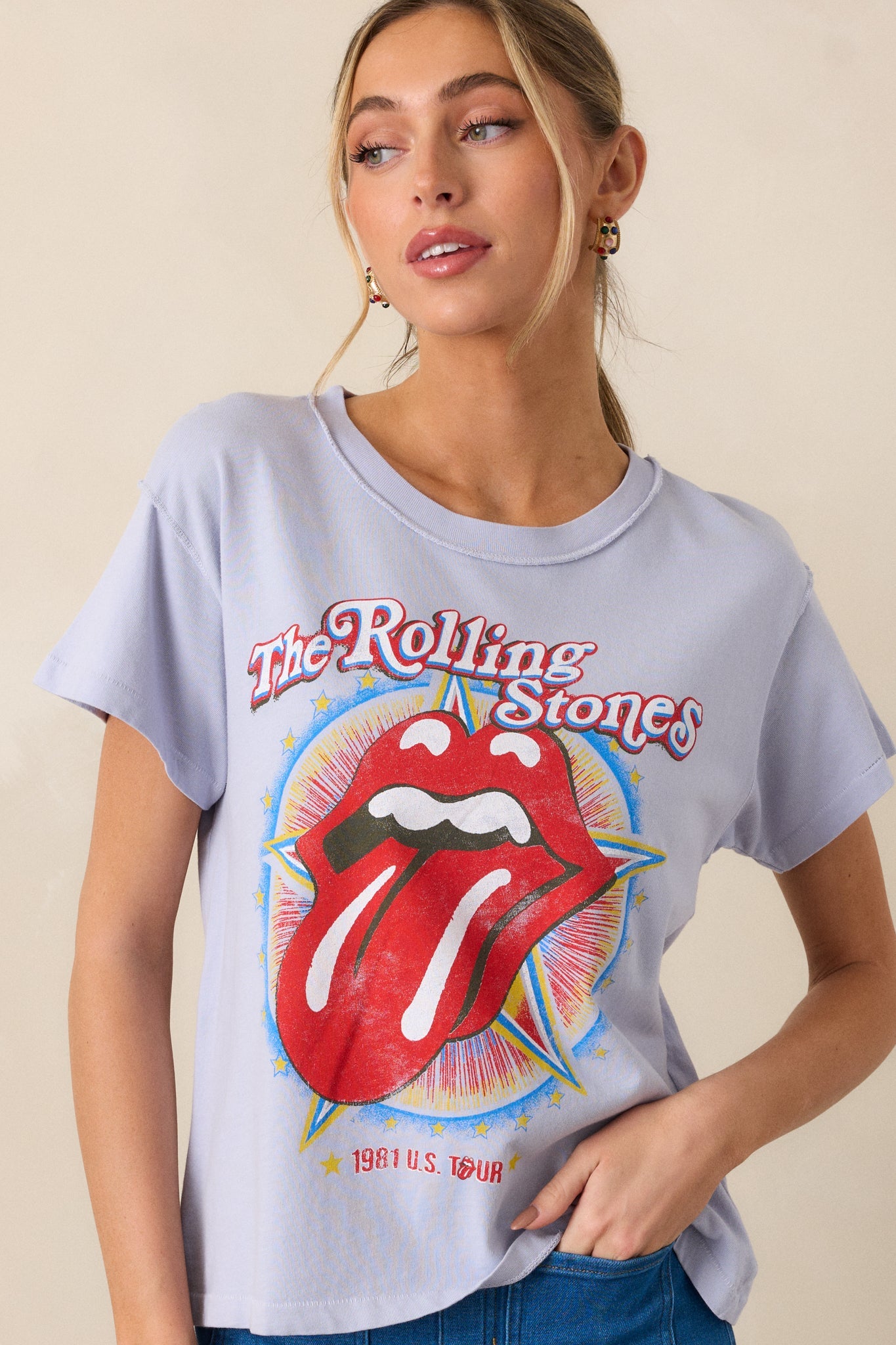 The Rolling Stones 1981 Tour Lavender Tee