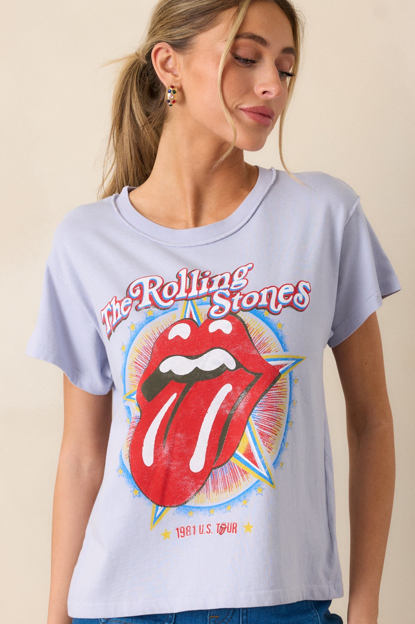 The Rolling Stones 1981 Tour Lavender Tee