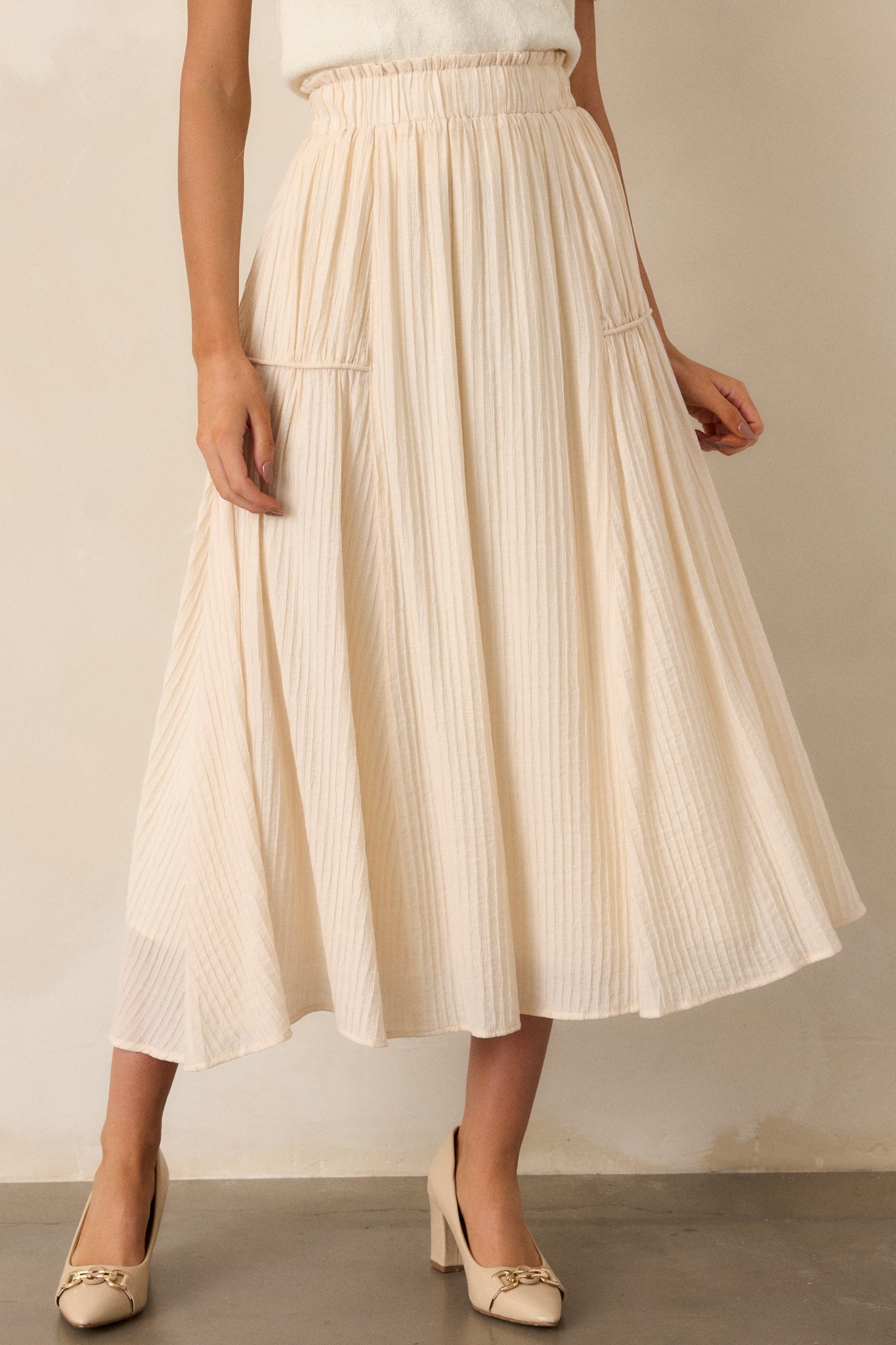 Infinite Allure Beige Maxi Skirt