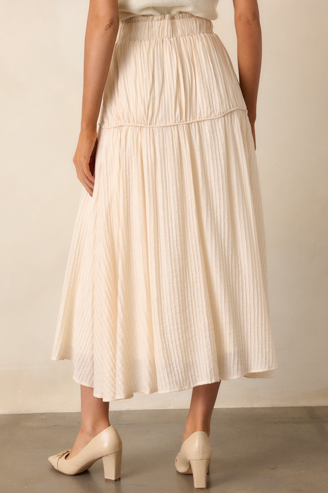Infinite Allure Beige Maxi Skirt