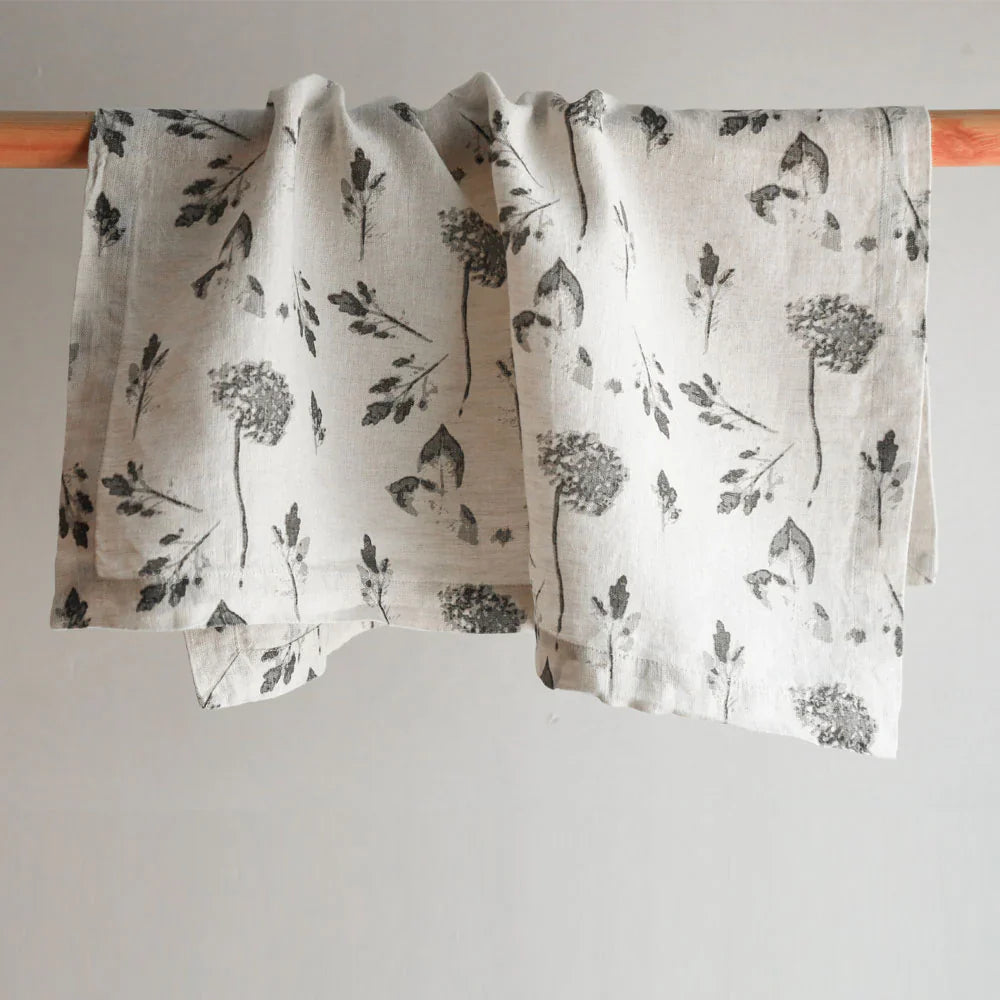 100% Linen Grey Hydrangea Napkin, Set of 4