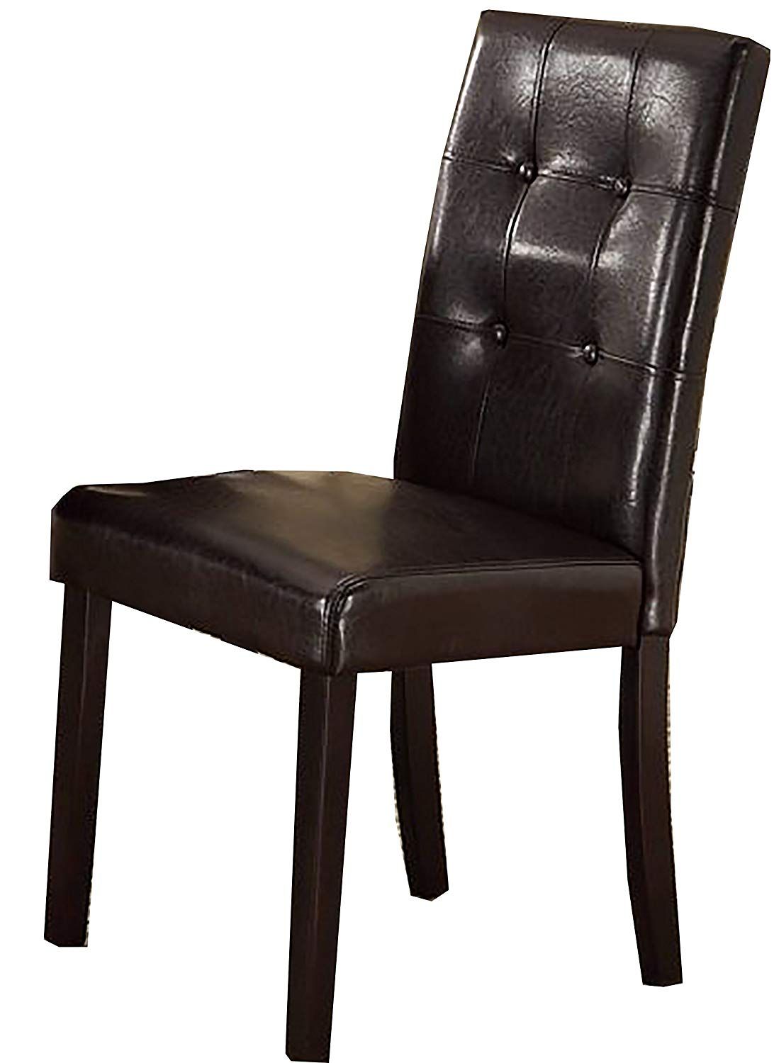 Upholstered Dining Chair with Tufted Back and Wood Legs, Set of 2