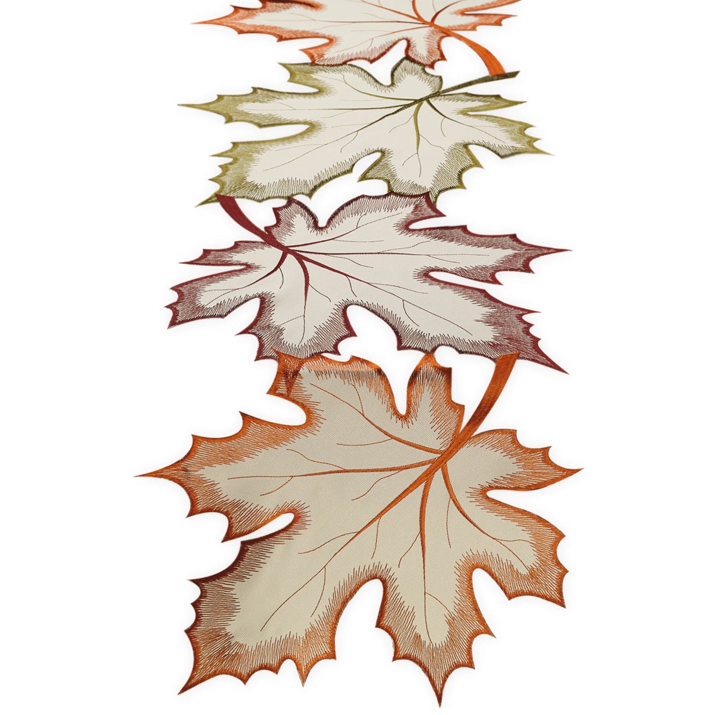 Maple Leaves Embroidered Table Runner 14X60