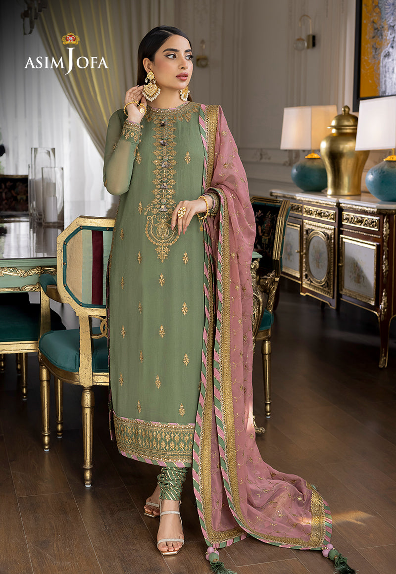 AJJM-19 EMBROIDERED CHIFFON , ORGANZA 3 PCS