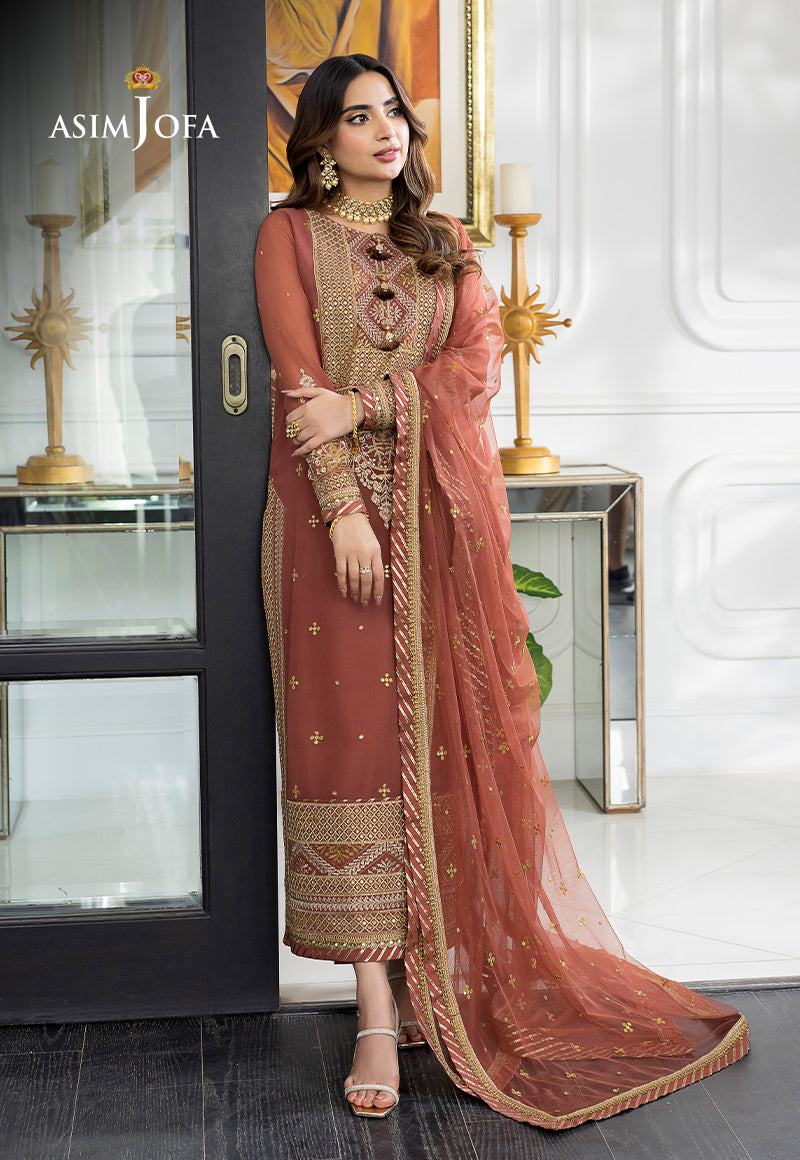 AJJM-13 EMBROIDERED GEORGETTE , ORGANZA 3 PCS
