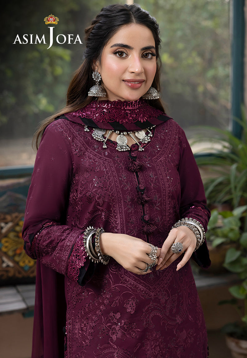 AJSWP-05 EMBROIDERED LAWN SILK 3 PCS STITCHED