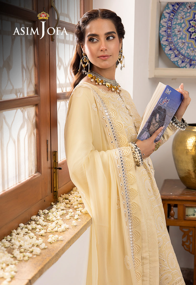 AJSW-09 EMBROIDERED LAWN SILK 3 PCS