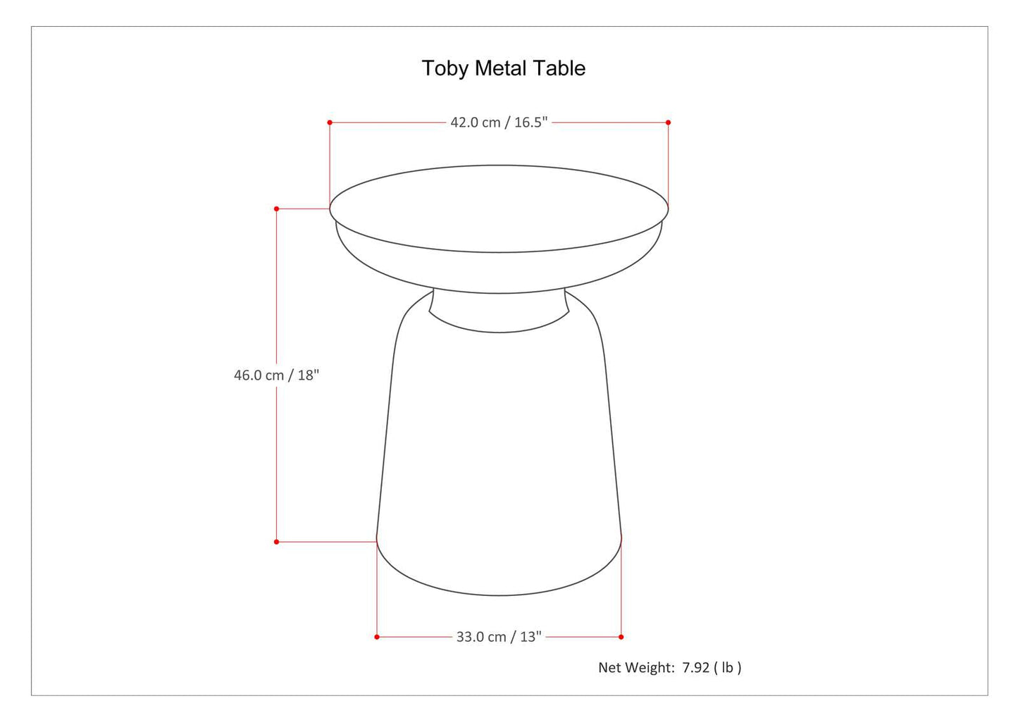 Solsticea Metal Accent Table with Round Top Design