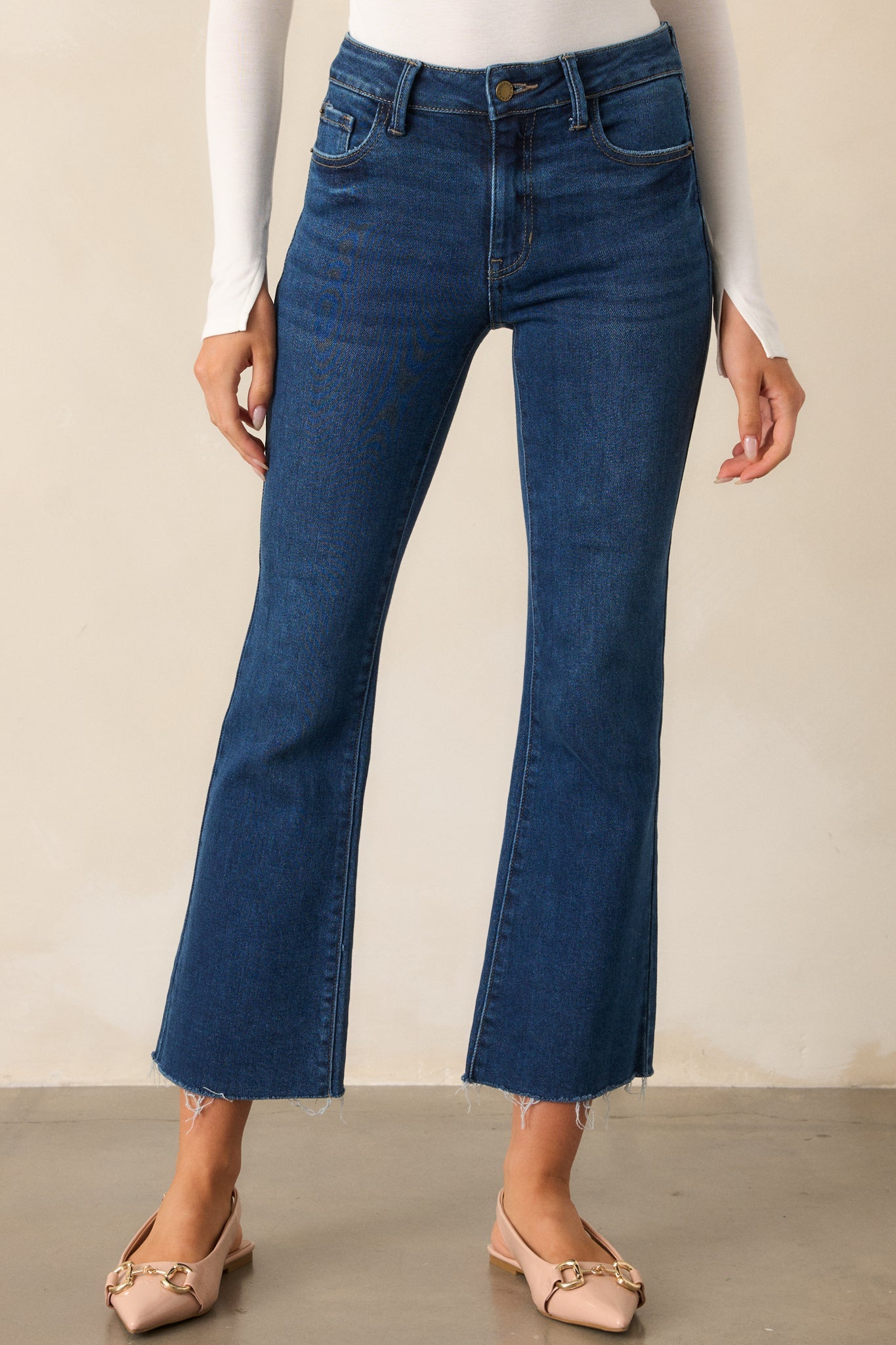 Nightfall Spark Dark Wash Cropped Flare Jeans