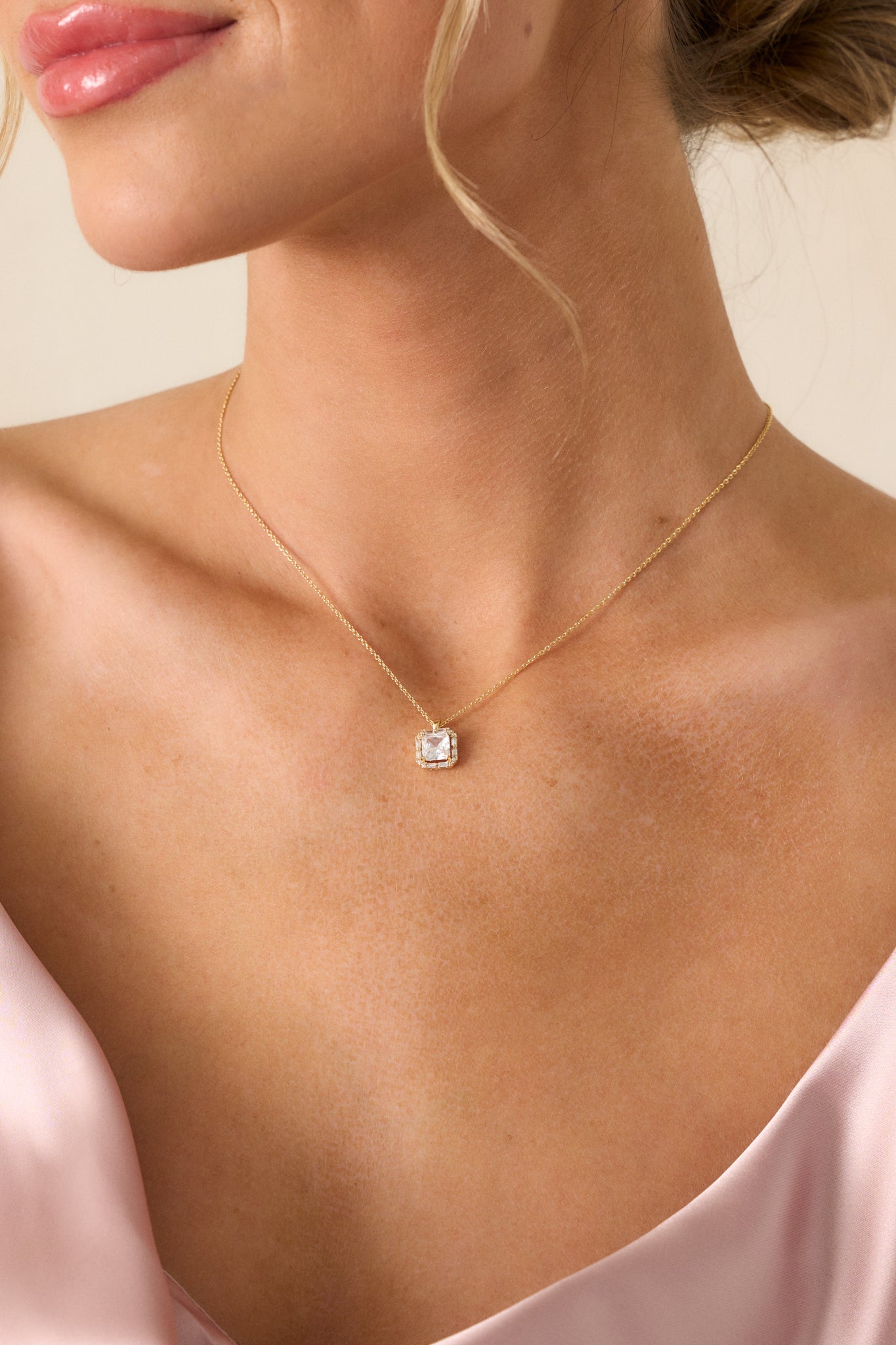 Lilac Horizon Gold & Rhinestone Necklace