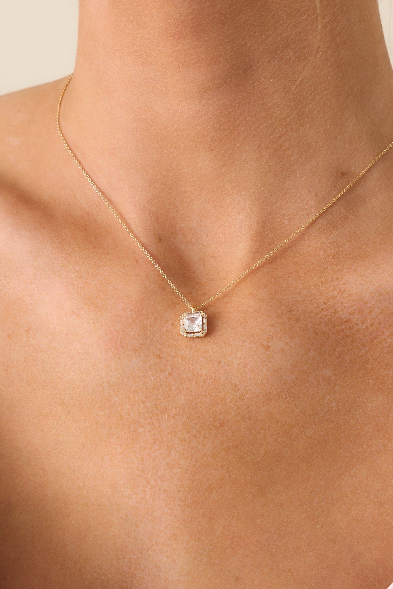 Lilac Horizon Gold & Rhinestone Necklace