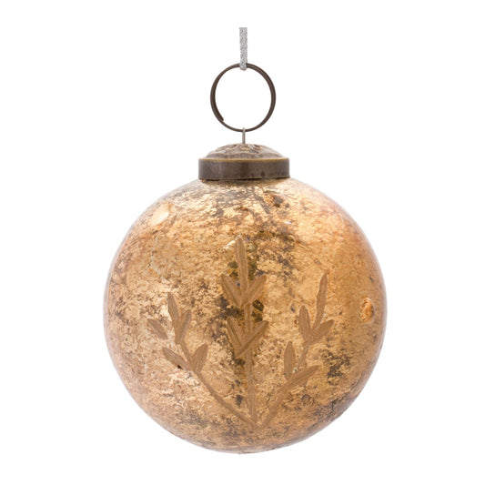 Etched Mecury Glass Ball Ornament, Set of 6