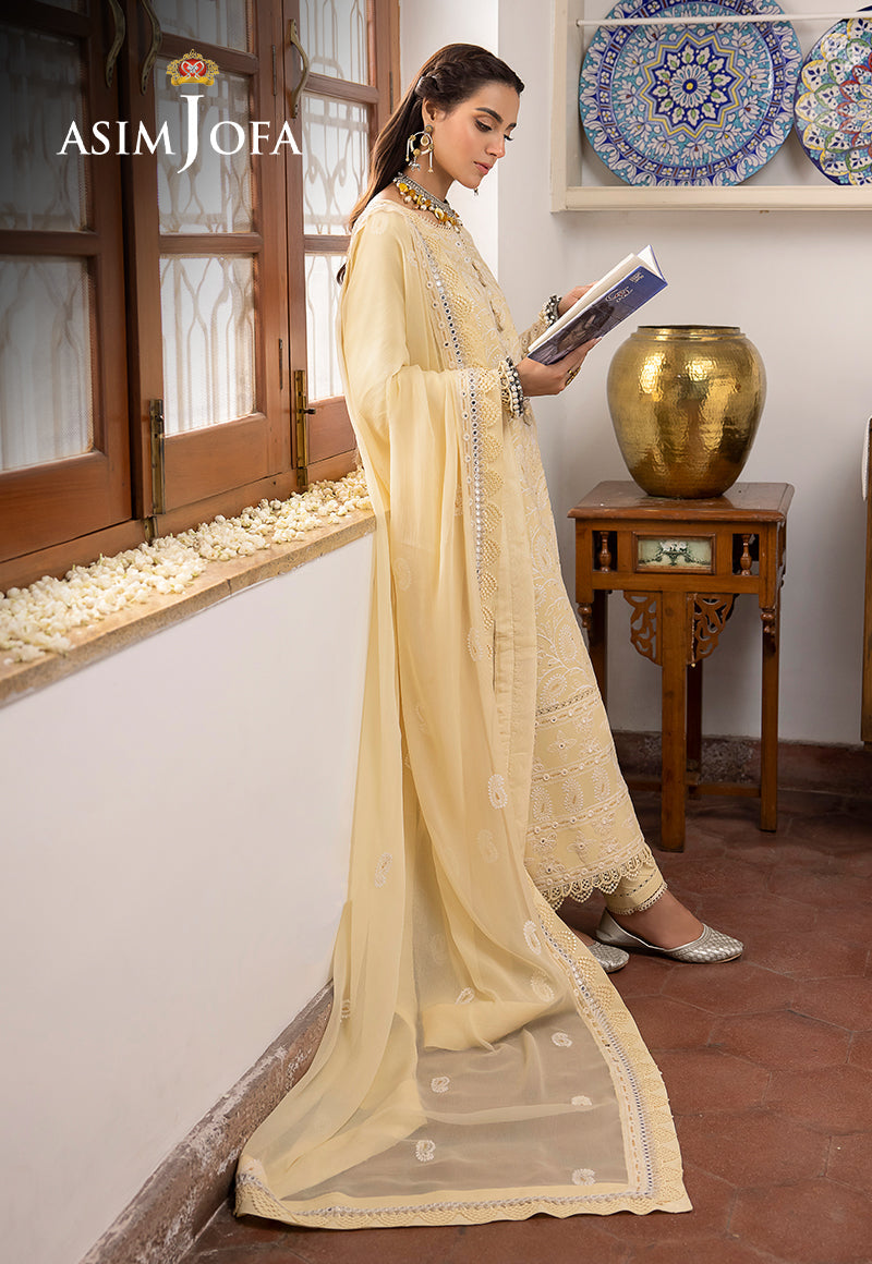 AJSW-09 EMBROIDERED LAWN SILK 3 PCS