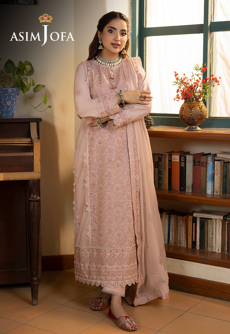 AJSW-07 EMBROIDERED LAWN SILK 3 PCS