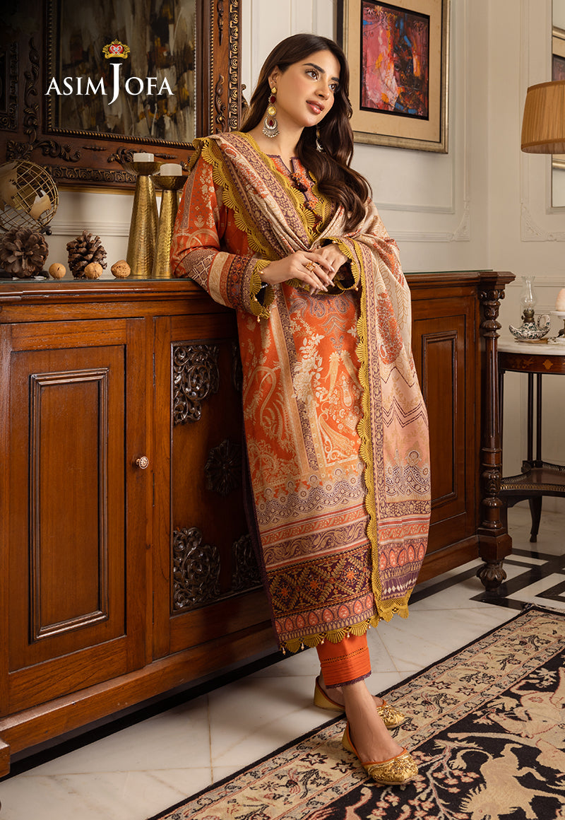 AJIWP-12 STITCHED EMBROIDERED KHADDAR 3 PCS