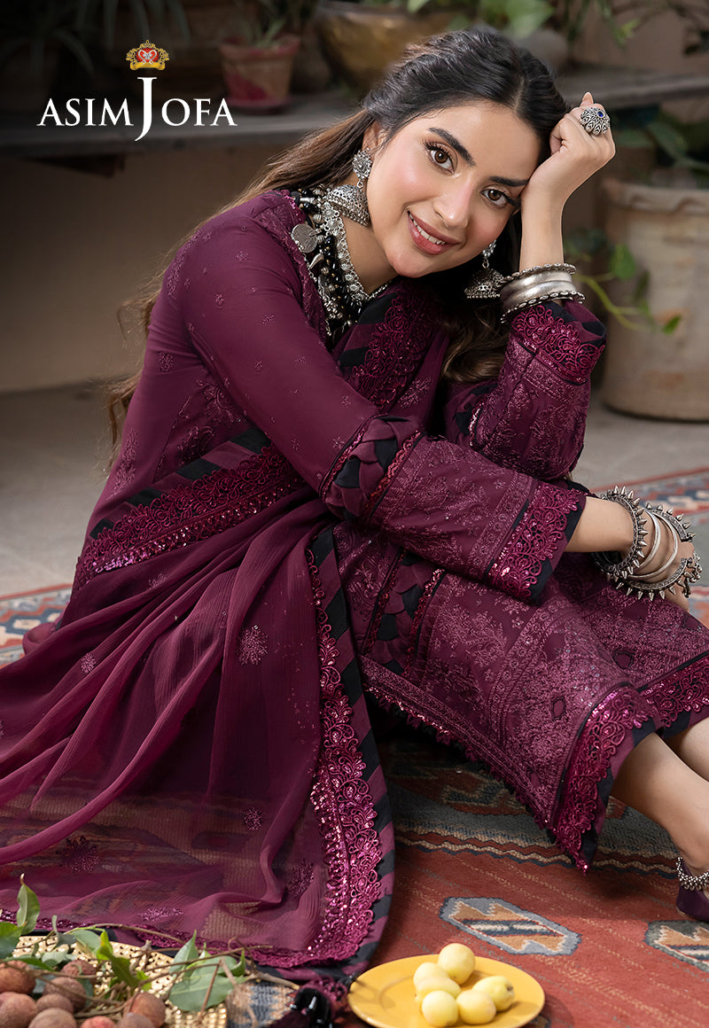 AJSWP-05 EMBROIDERED LAWN SILK 3 PCS STITCHED