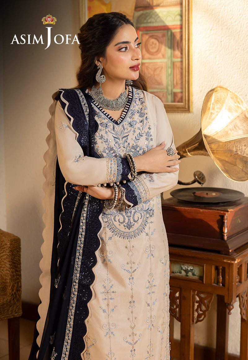 AJSWP-17 EMBROIDERED LAWN SILK 3 PCS STITCHED