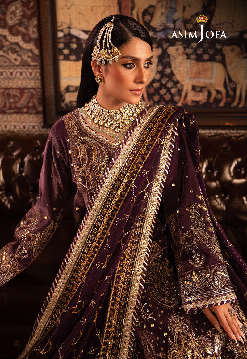 AJMMP-06 EMBROIDERED VELVET 3 PCS STITCHED