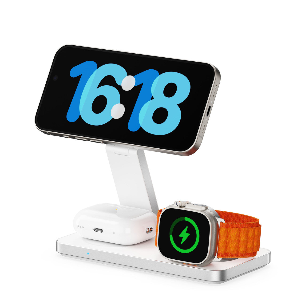 ChargeCore 3-in-1 Wireless Charging Stand (White)