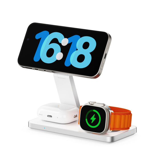 ChargeCore 3-in-1 Wireless Charging Stand (White)