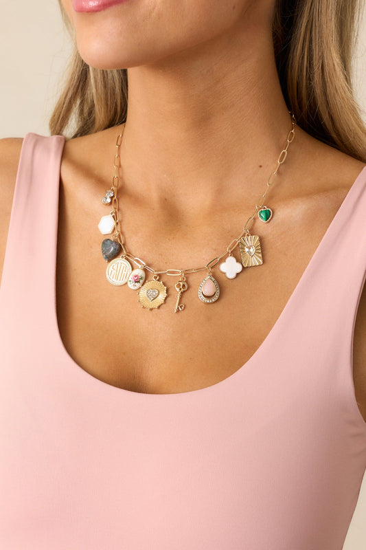 Lost in the Details Gold Charm Necklace