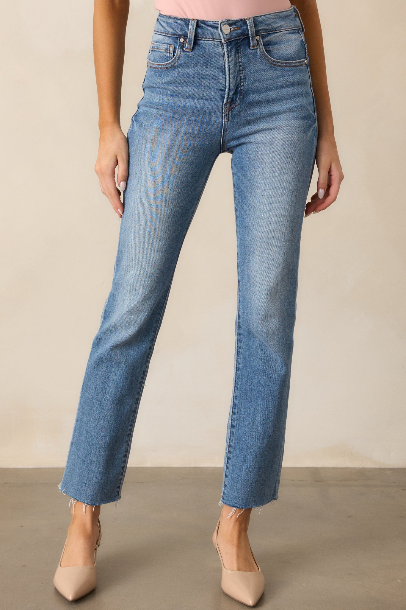 Push The Limit Medium Wash Straight Leg Jeans