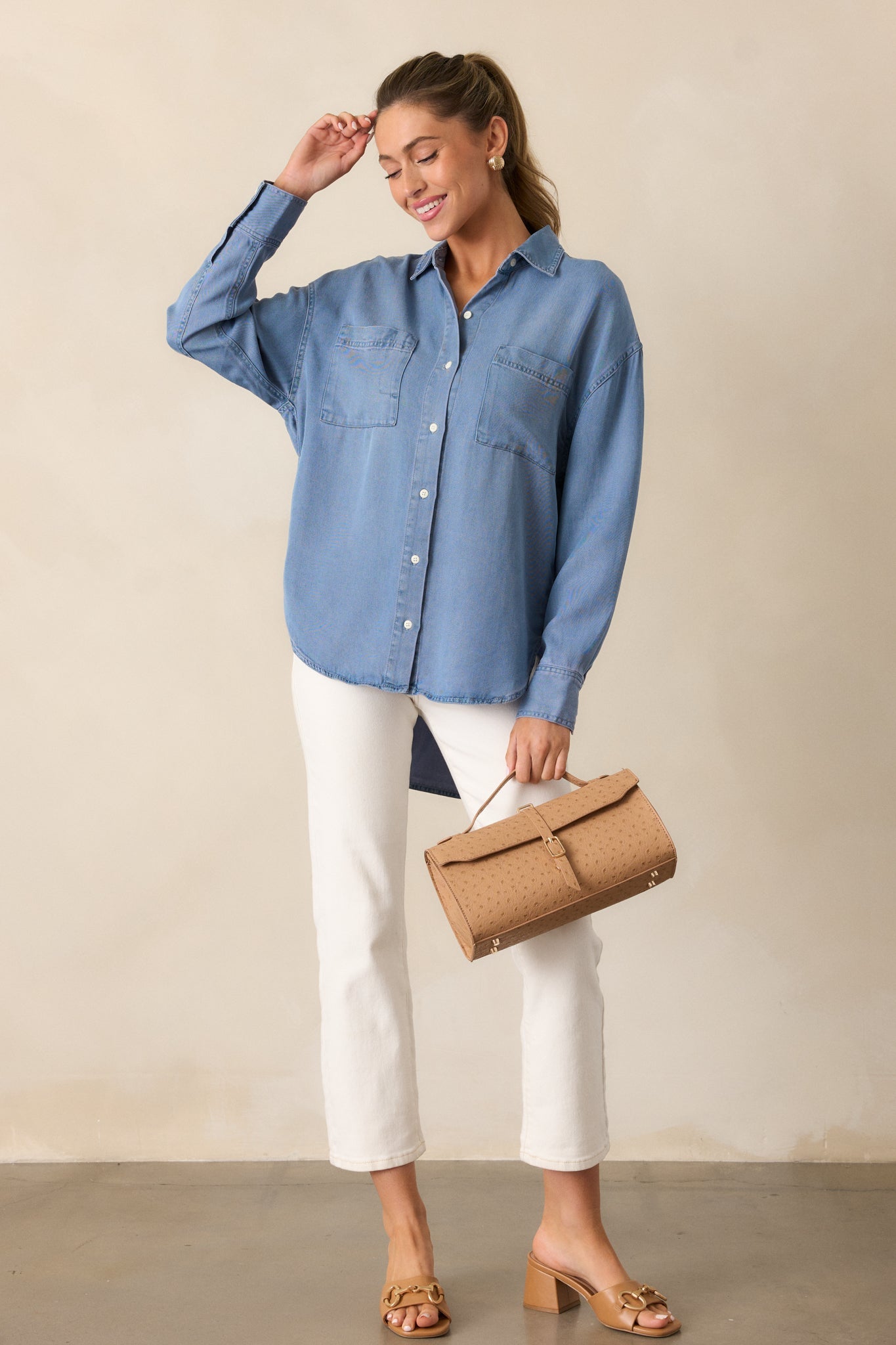 Z Supply Colbie Sun Bleached Chambray Top
