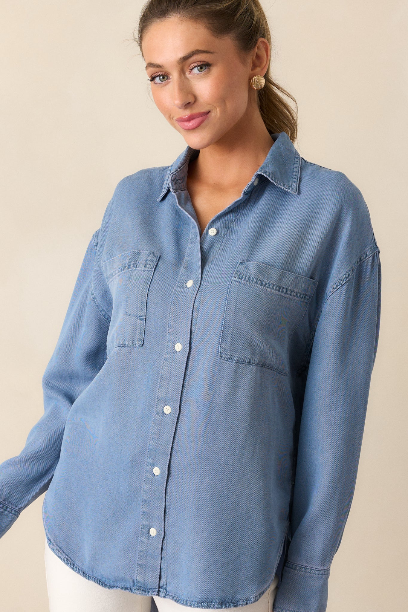 Z Supply Colbie Sun Bleached Chambray Top