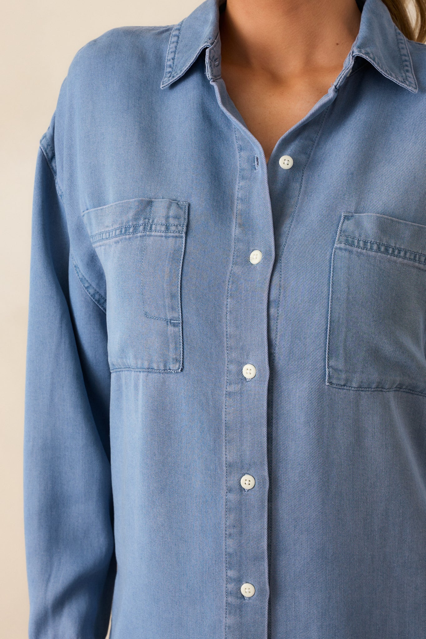 Z Supply Colbie Sun Bleached Chambray Top