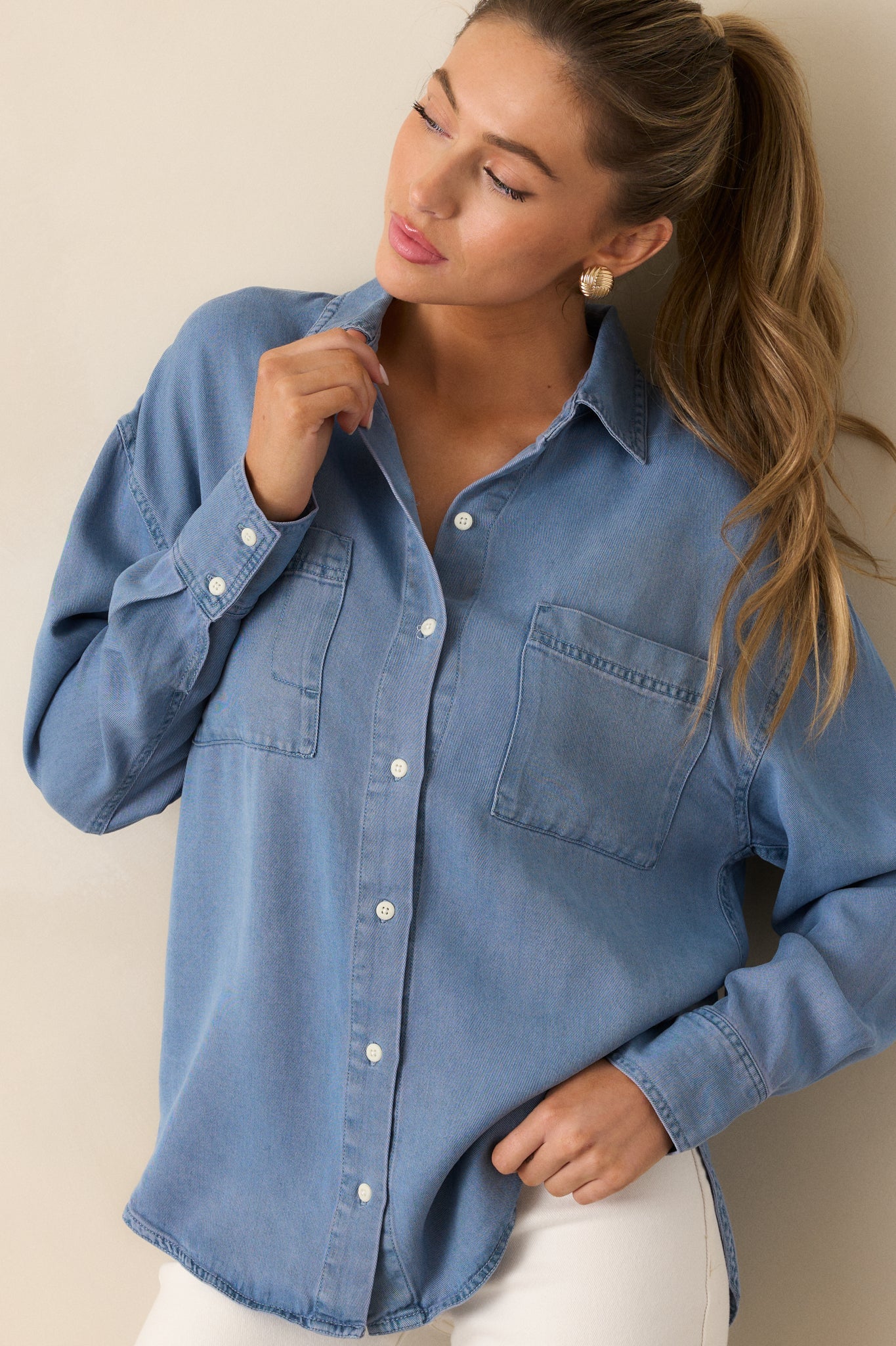 Z Supply Colbie Sun Bleached Chambray Top