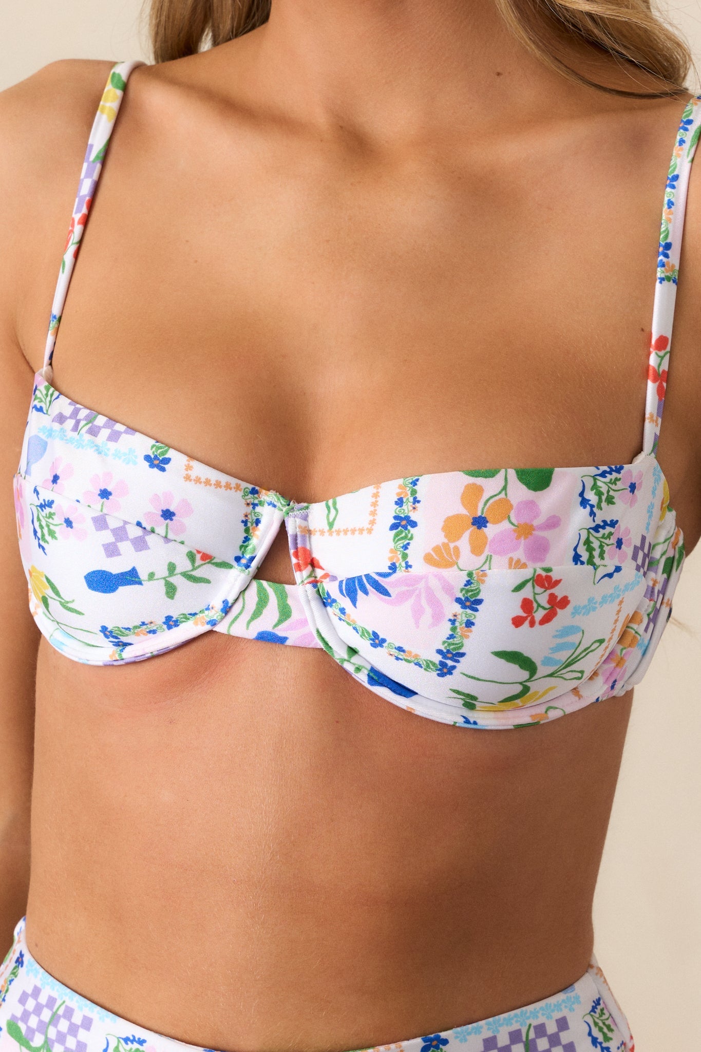 MINKPINK Nikita Ivory Picnic Bra Bikini Top