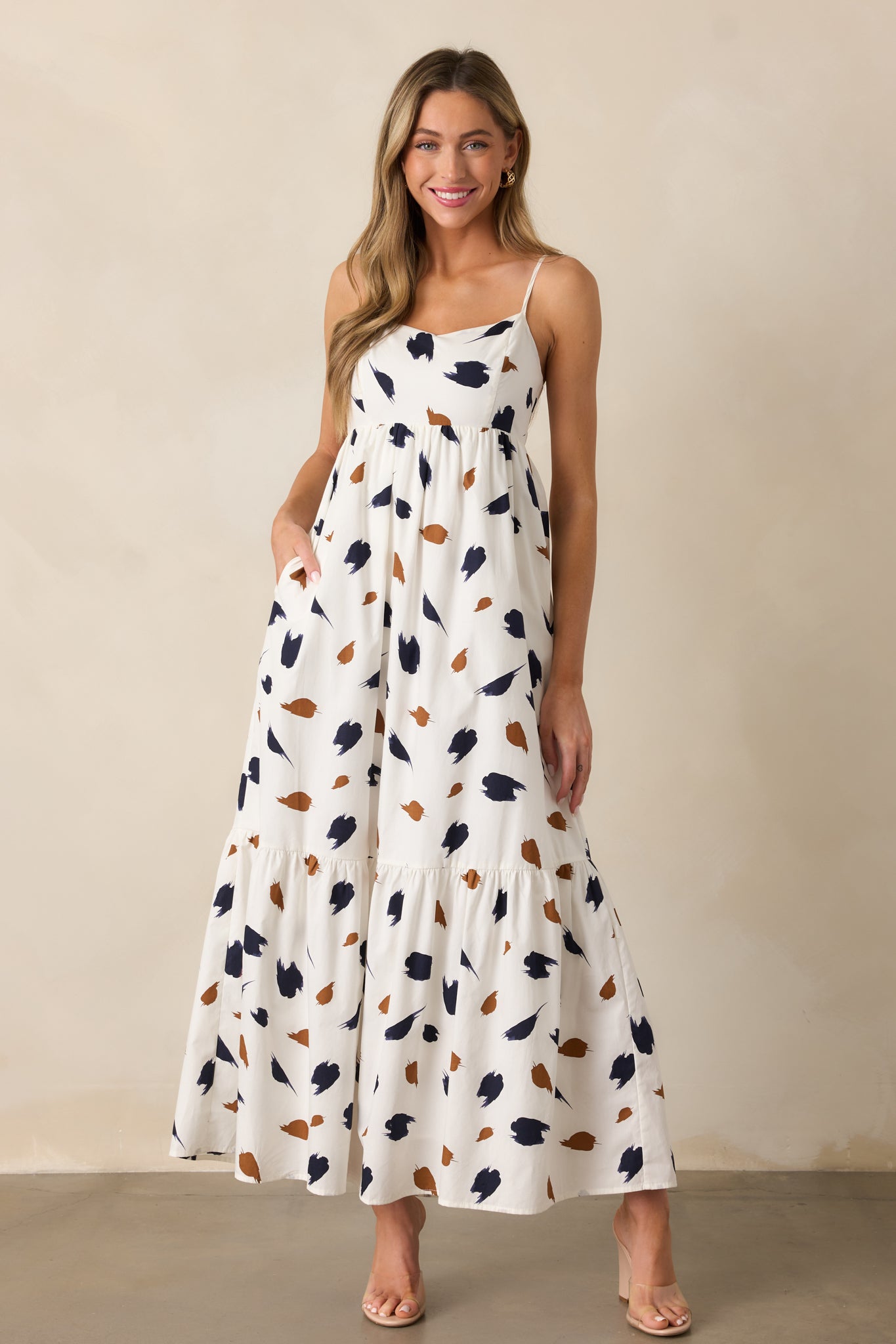 Call The Shots 100% Cotton Ivory Maxi Dress