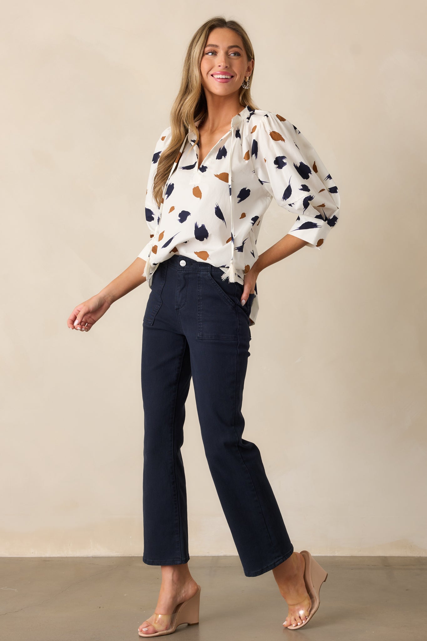 From The Top 100% Cotton Ivory Blouse