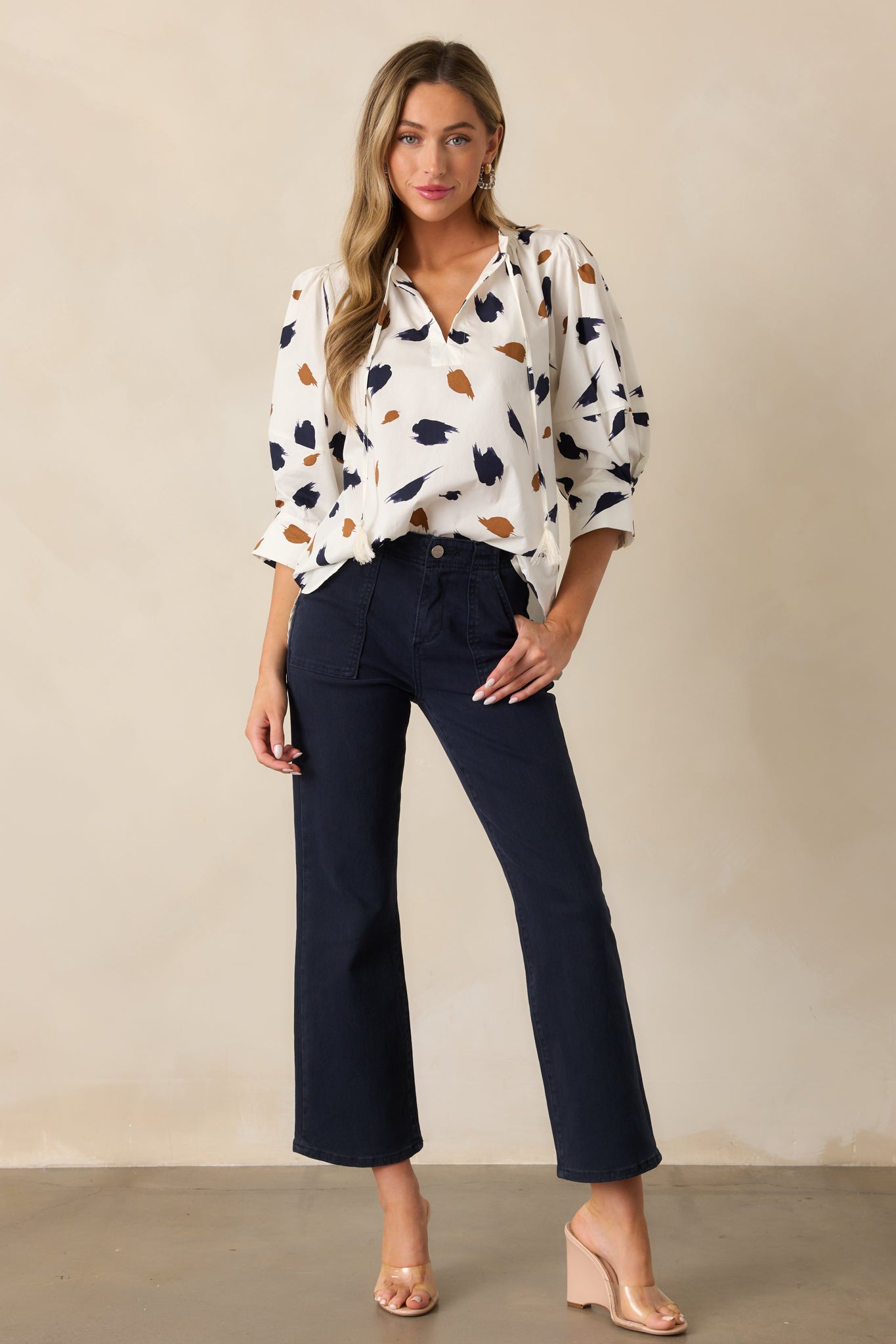 From The Top 100% Cotton Ivory Blouse