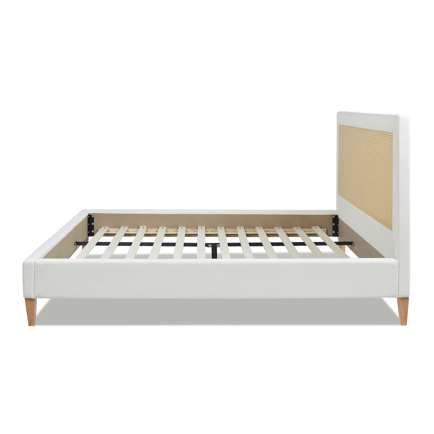Captivat Platform Bed with Cane-Back and Solid Wood Legs