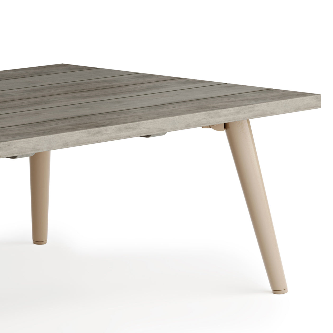 Outdoor Coffee Table with Slatted Top and Aluminum Legs