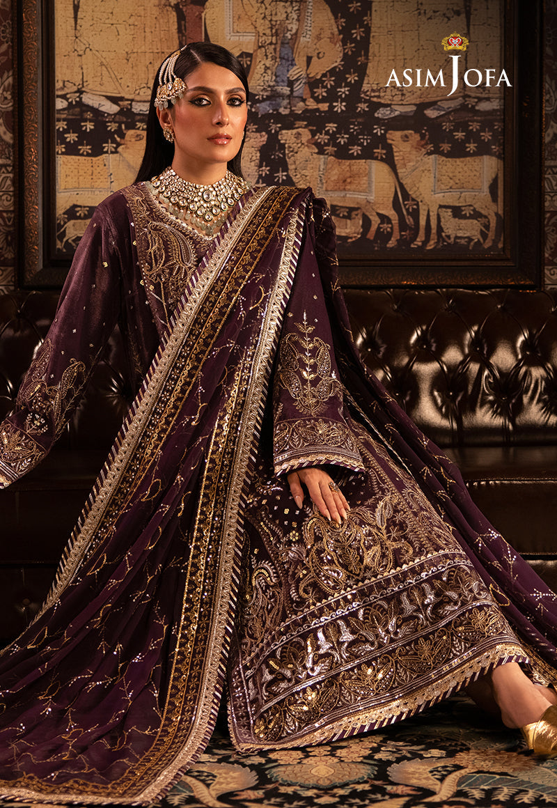 AJMMP-06 EMBROIDERED VELVET 3 PCS STITCHED