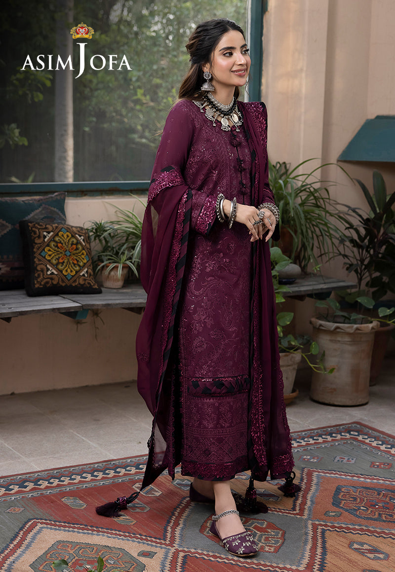 AJSWP-05 EMBROIDERED LAWN SILK 3 PCS STITCHED