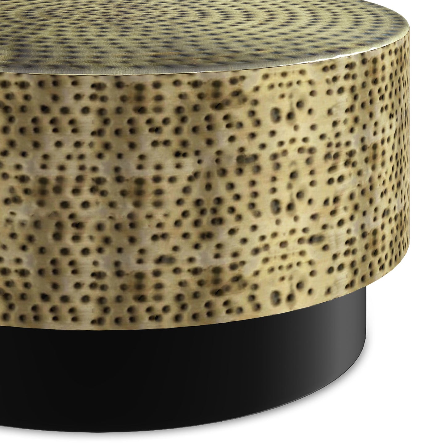 30" Round Hammered Metal Coffee Table