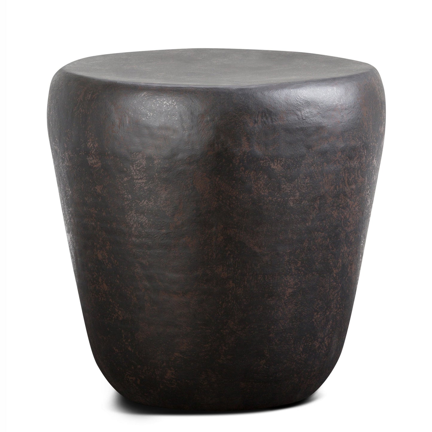 Eclipser Drum-Shaped Metal Side Table