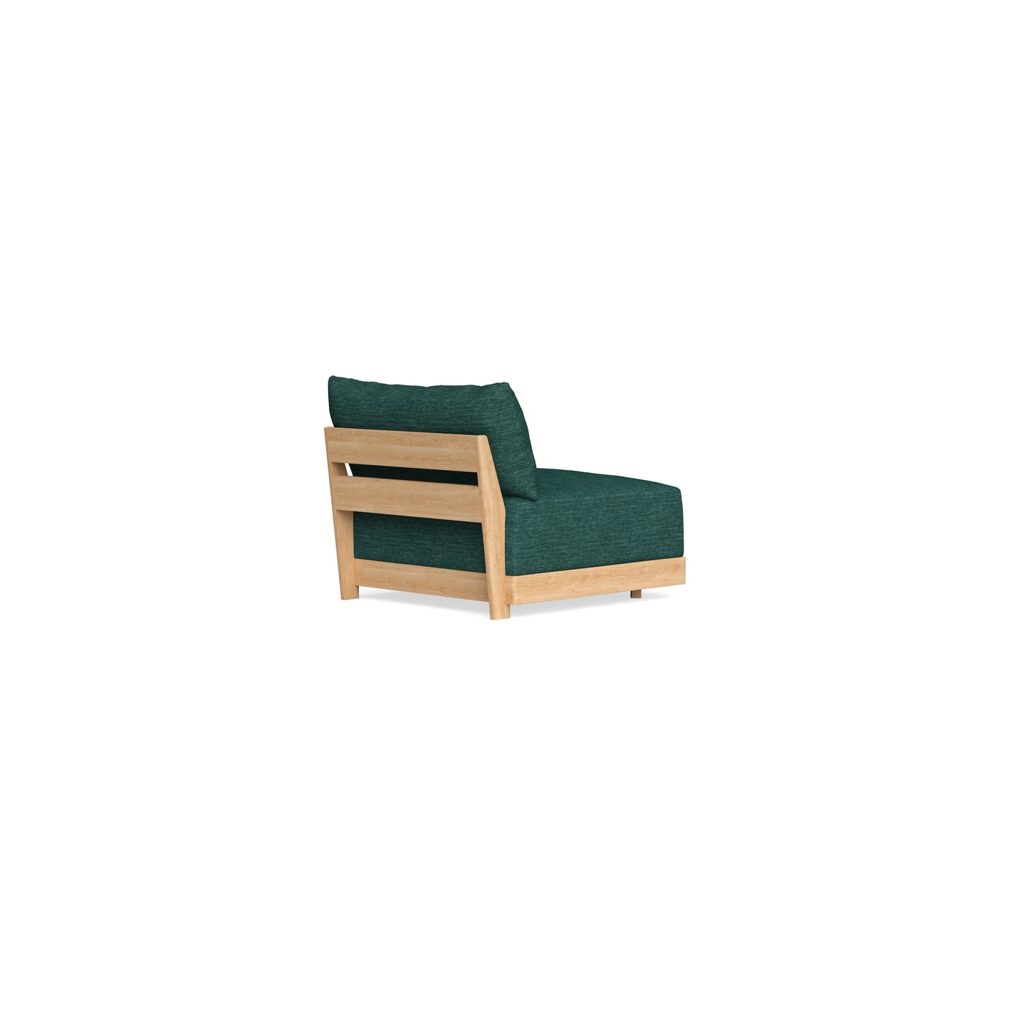 Modular Bondi Latte Armless Chair in Forest Green | Memory Foam Blend
