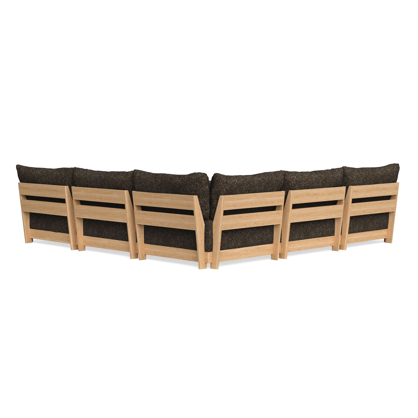 Modular Bondi Latte 5-Seater Corner Sectional + Ottoman in Phantom | Memory Foam Blend