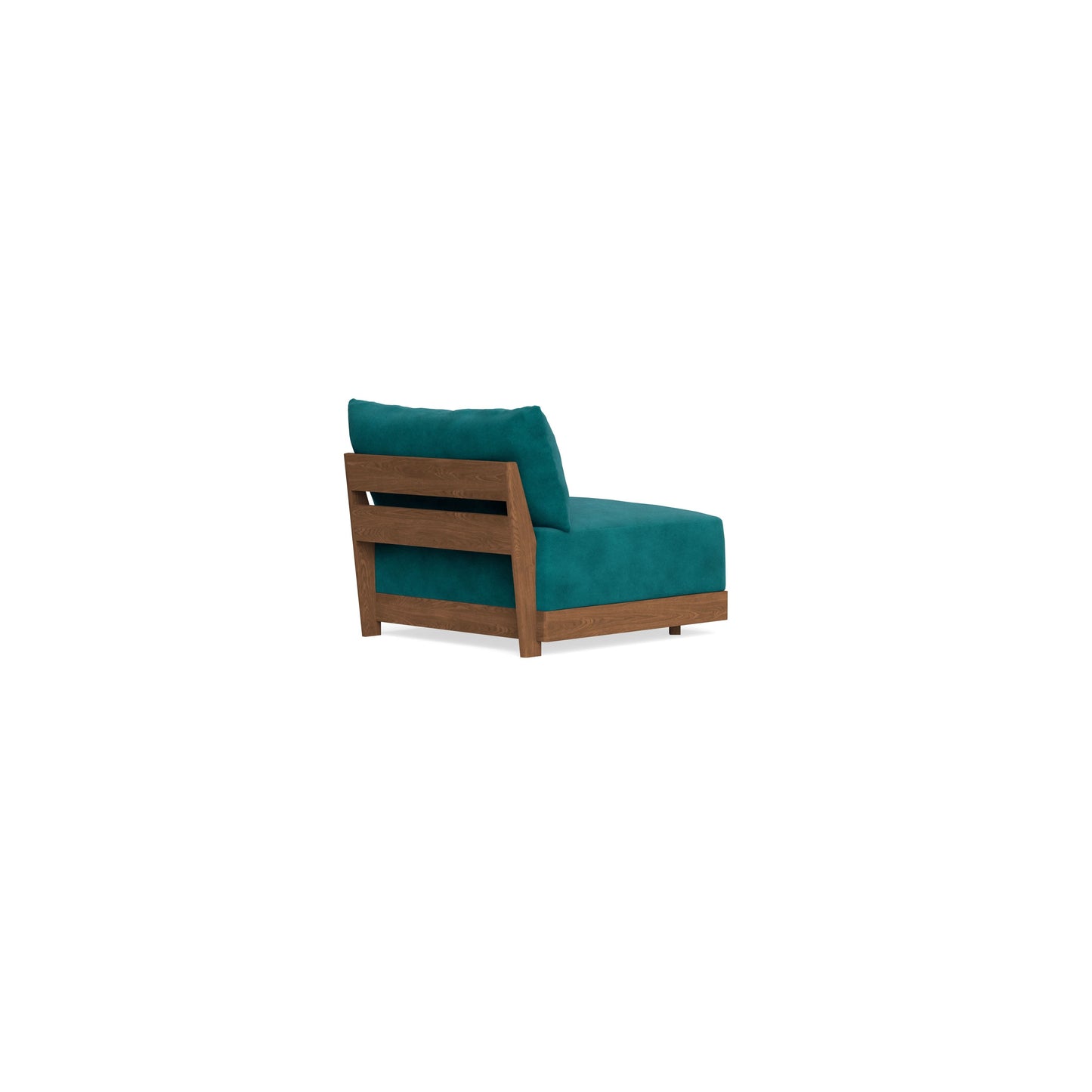Modular Bondi Espresso Armless Chair in Peacock | Memory Foam Blend