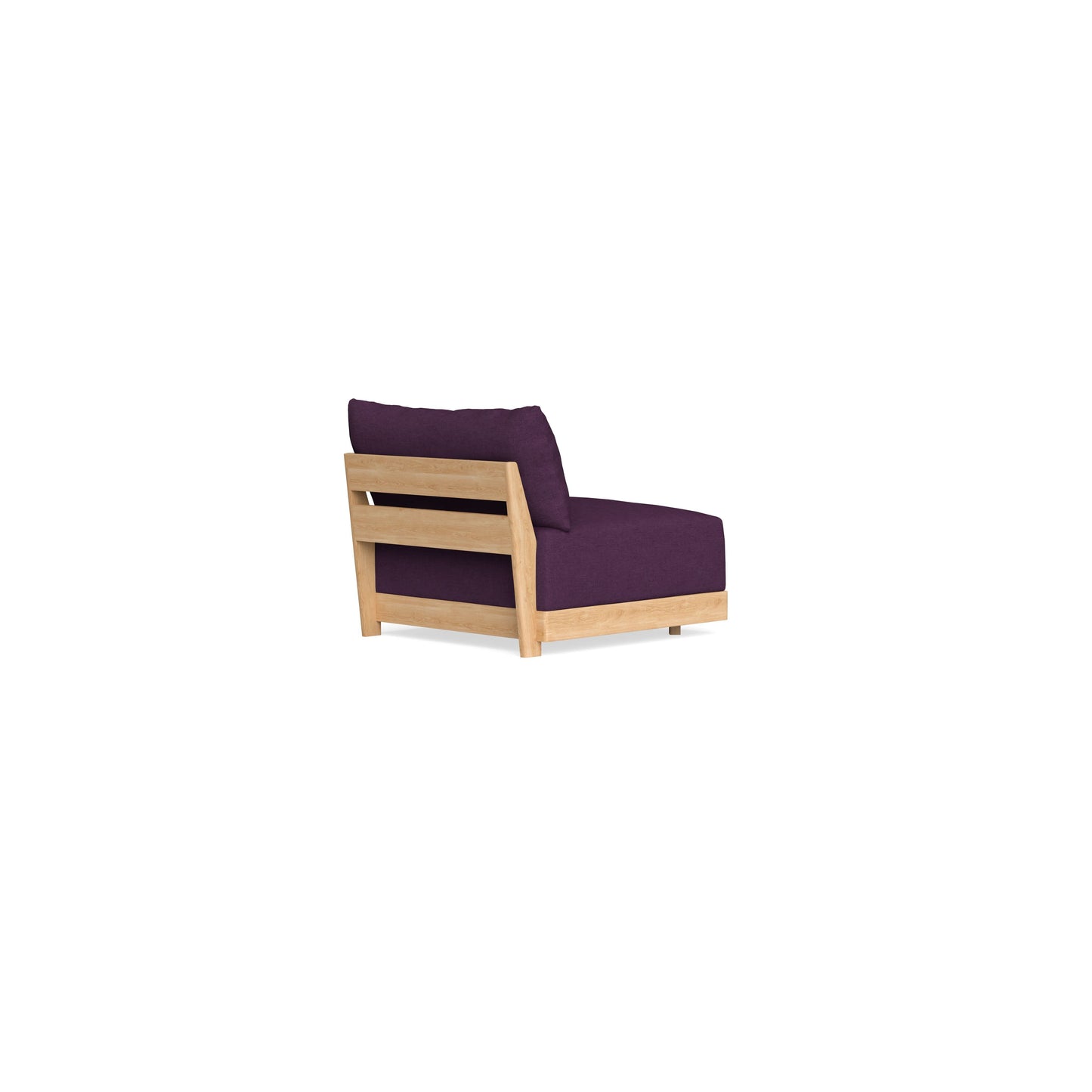 Modular Bondi Latte Armless Chair in Aubergine | Memory Foam Blend