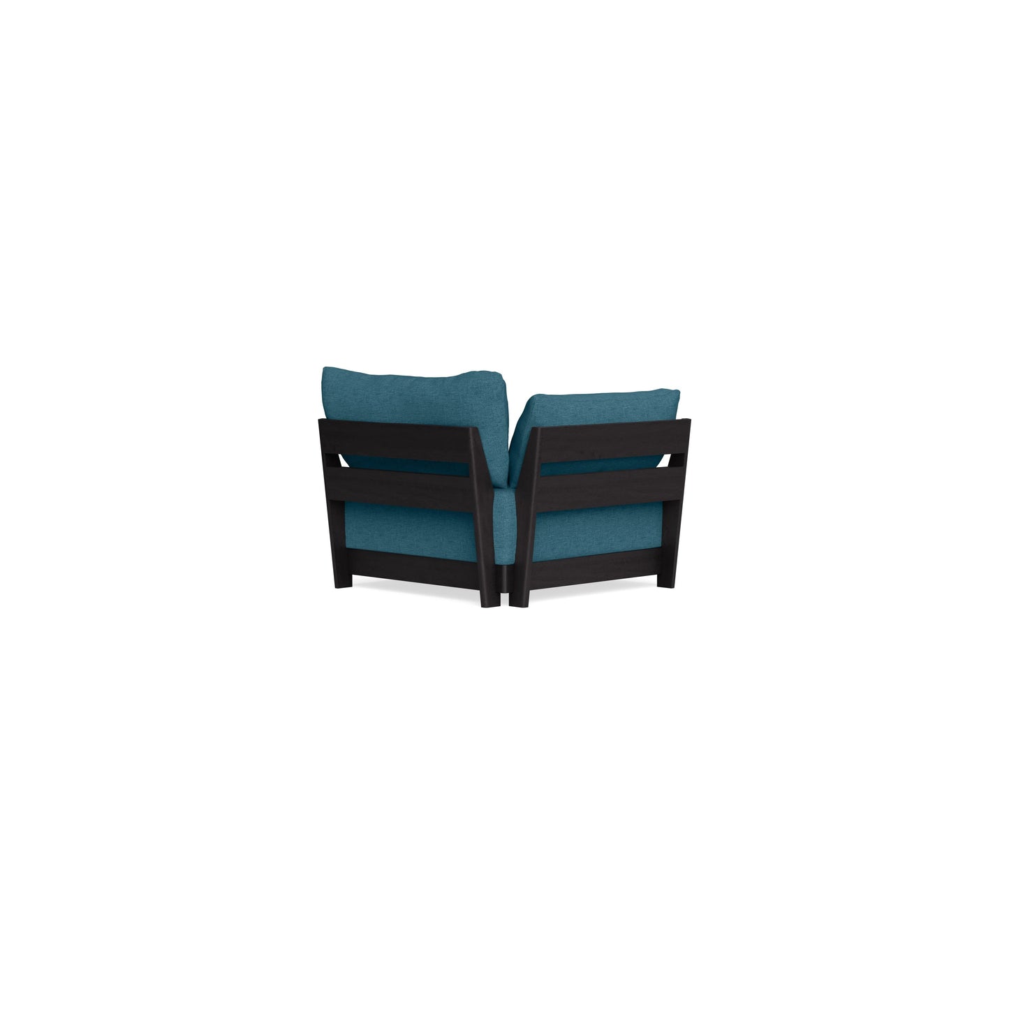 Modular Bondi Black End Chair in Aegean Blue | Memory Foam Blend