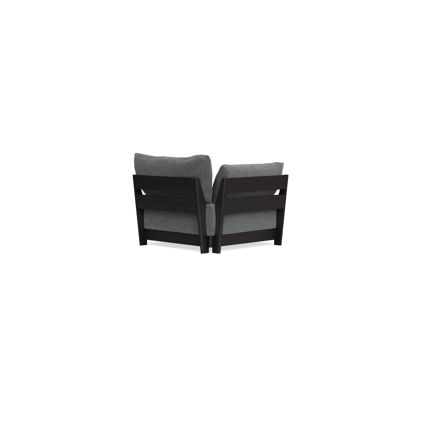 Modular Bondi Black End Chair in Chimney Gray | Memory Foam Blend